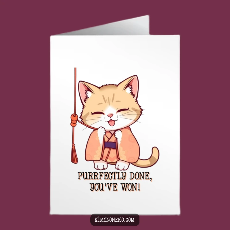 Free Printable Cat Congratulations Card: Funny Kimono Cat Downloadable Gift
