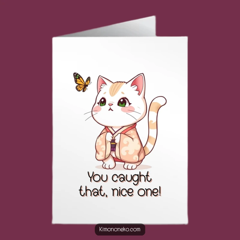 Free Printable Cat Congratulations Card: Funny Kimono Cat Downloadable Gift