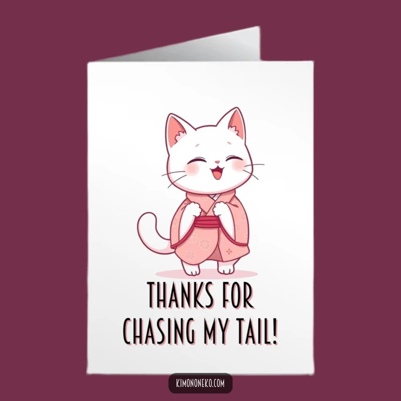Free Printable Kawaii Cat Thank You Card: Grateful for Fun!