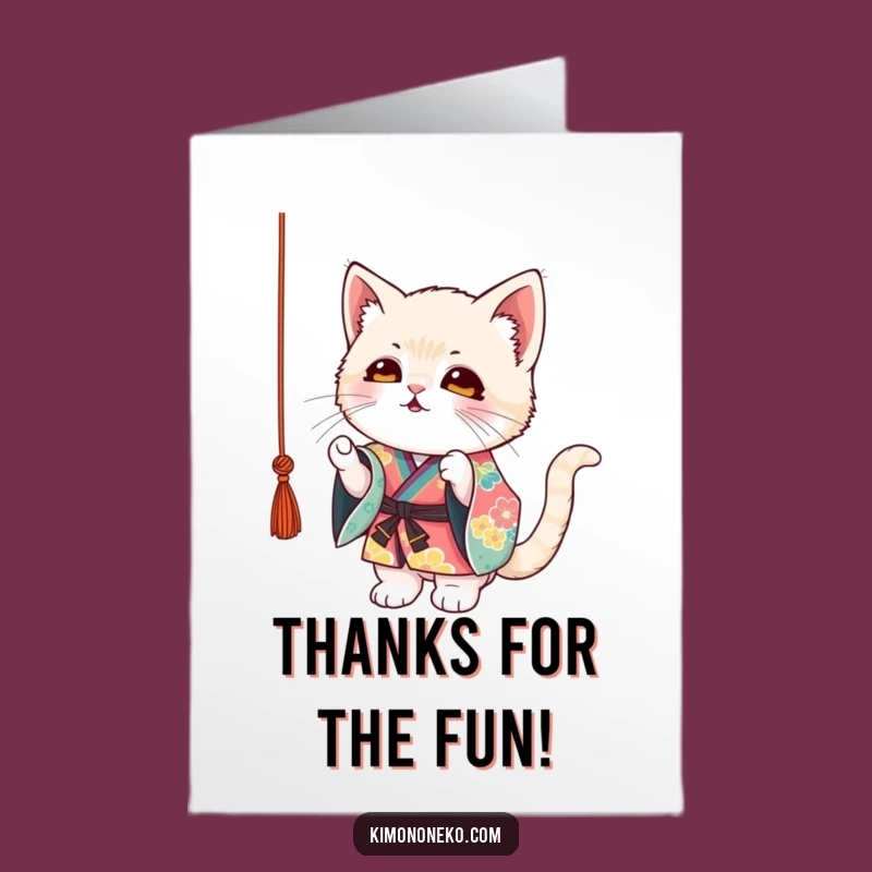 Free Printable Kitten Kimono Thank You Card - Funny Downloadable Gift