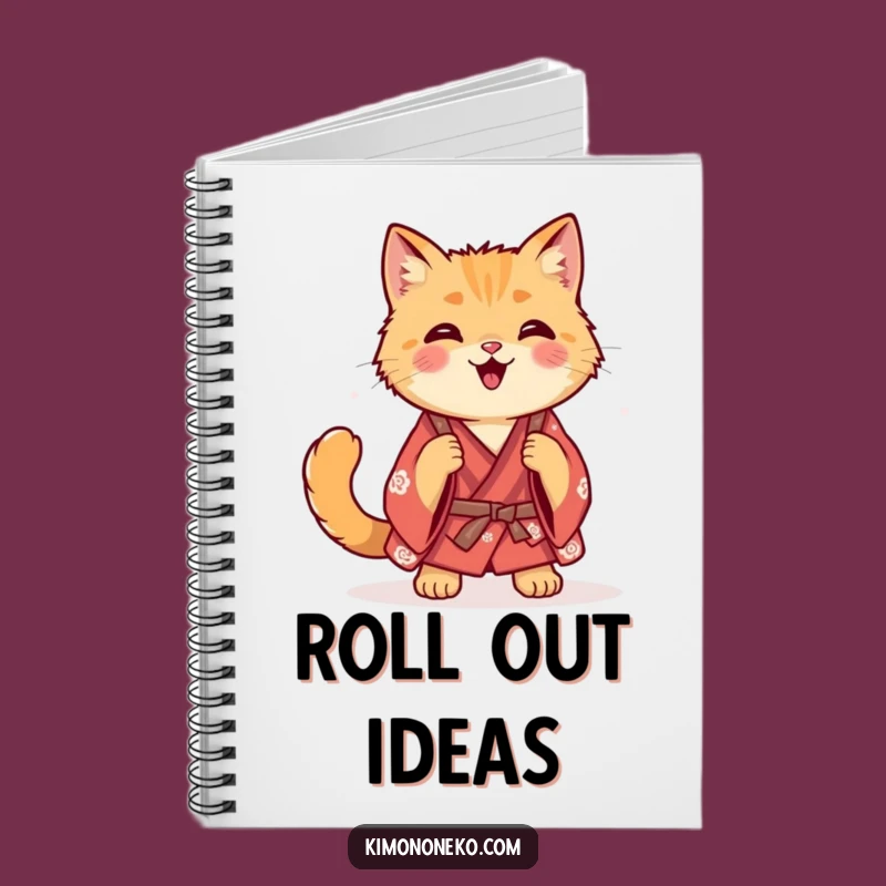 Funny Ginger Cat Kimono Notebook - For Your Happy Thoughts!