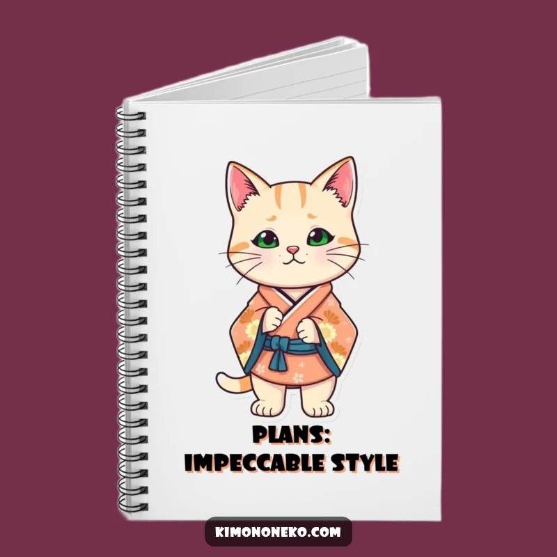 Funny Kawaii Cat Kimono Notebook: Confident Journaling, Stylish Funny Gift