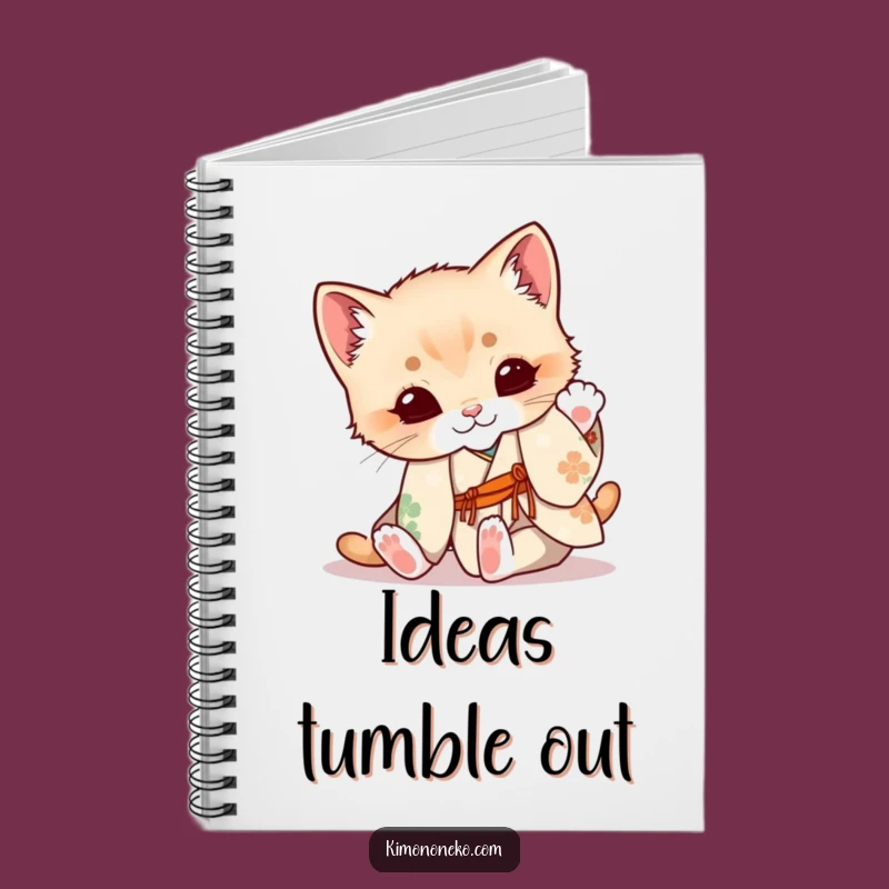 Funny Kitten Kimono Notebook: Jot Down Adventures, Playful Cat, Cute Gift