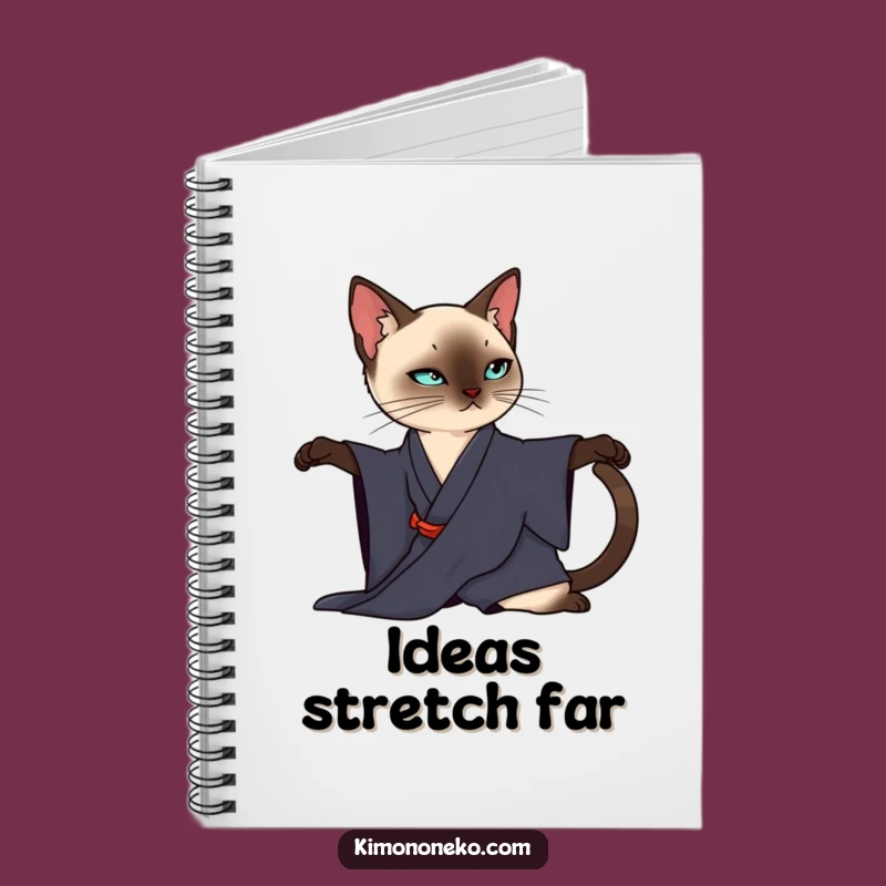 Funny Siamese Cat Kimono Notebook: Elegant Notes, Sleek Feline Journal, Cute Gift