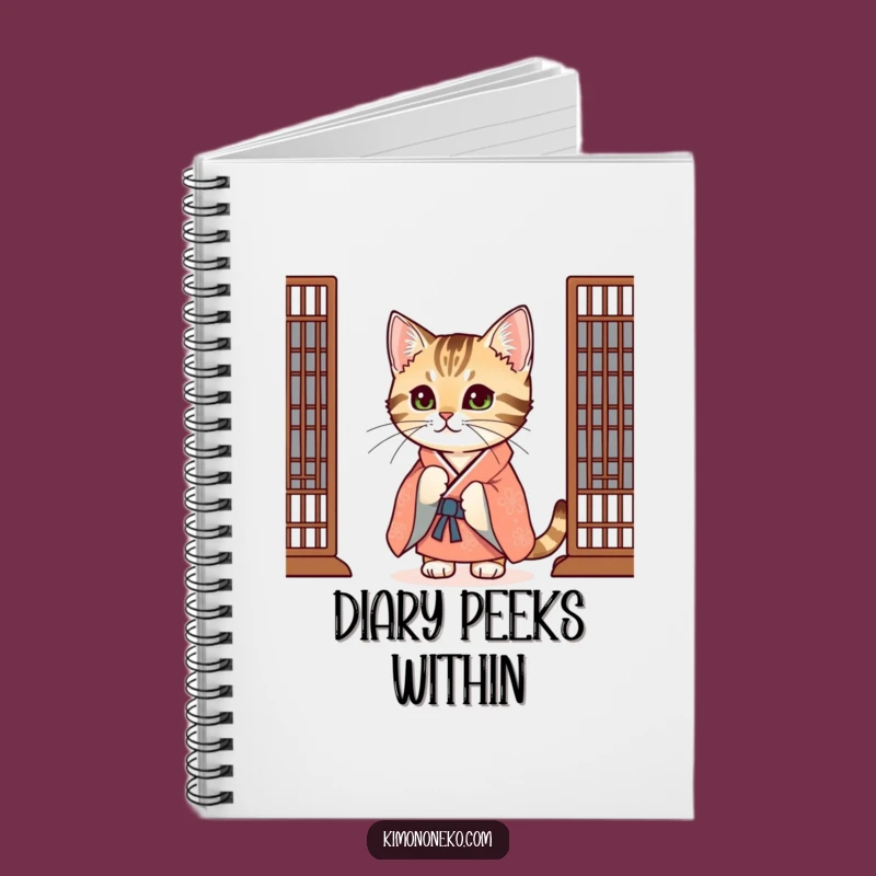 Funny Tabby Cat Kimono Notebook: Jot Down Secrets, Curious Cat, Cute Gift