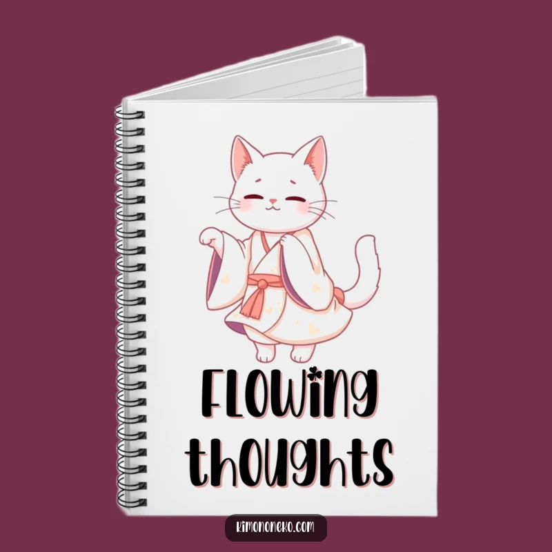 Funny White Cat Kimono Notebook: Kawaii Grace for Notes - Hilarious Gift