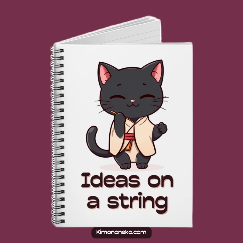 Funny Black Cat Kimono Notebook: Kawaii Playfulness for Notes - Hilarious Gift
