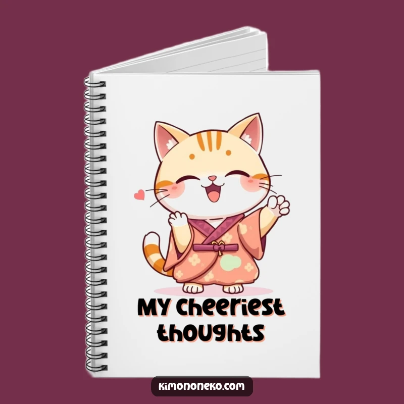 Funny Kawaii Cat Kimono Notebook: Spirited Cheer Journal, Ideal Funny Gift