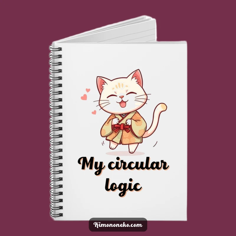 Funny Cat Kimono Notebook: Mischievous Kitty Tail Chase - Jot Down Antics