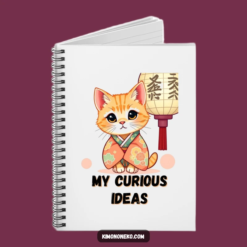 Funny Kawaii Ginger Cat Kimono Notebook: Jot Down Ideas with Curious, Playful Notes