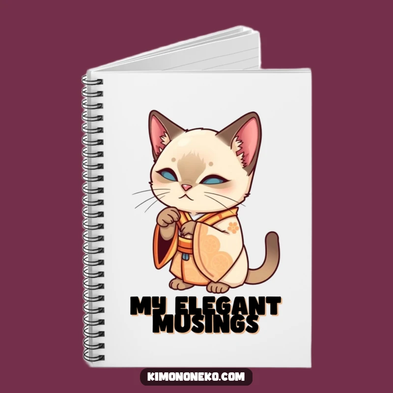 Funny Siamese Cat Kimono Notebook - Jot Down Elegant Ideas!