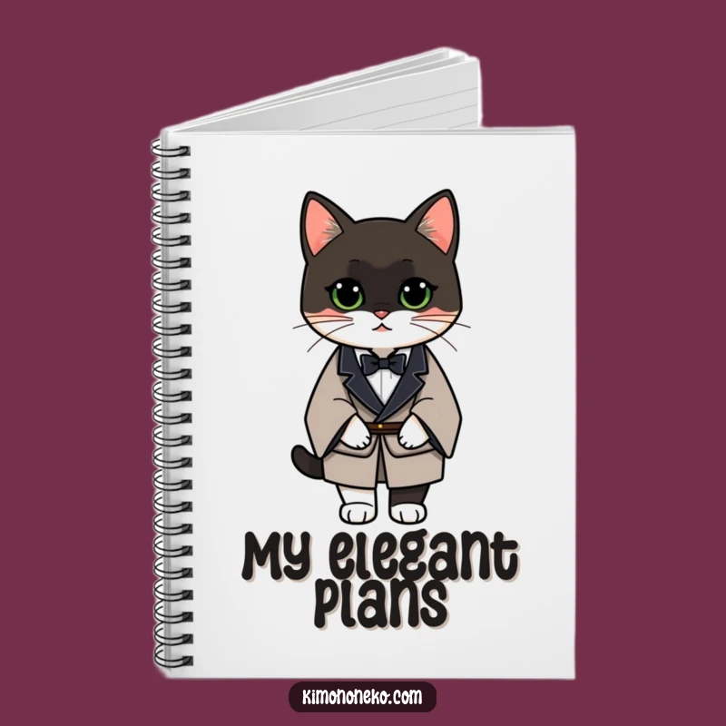 Funny Tuxedo Cat Kimono Notebook: Elegant Notes for Discerning Minds!