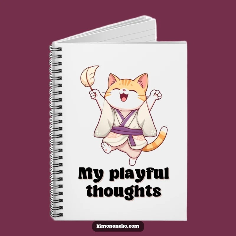 Funny Joyful Cat Kimono Notebook - Jot Down Your Funniest Ideas