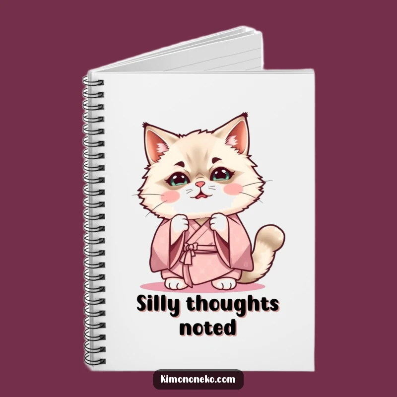 Funny Kawaii Ragdoll Cat Expression Notebook - Cute Anime Journal