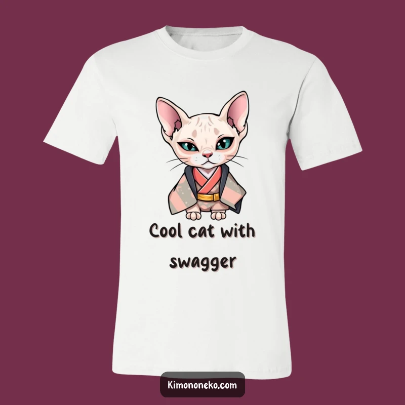 Funny Kawaii Sphynx Cat Wink T-Shirt - Cool Anime Style Tee