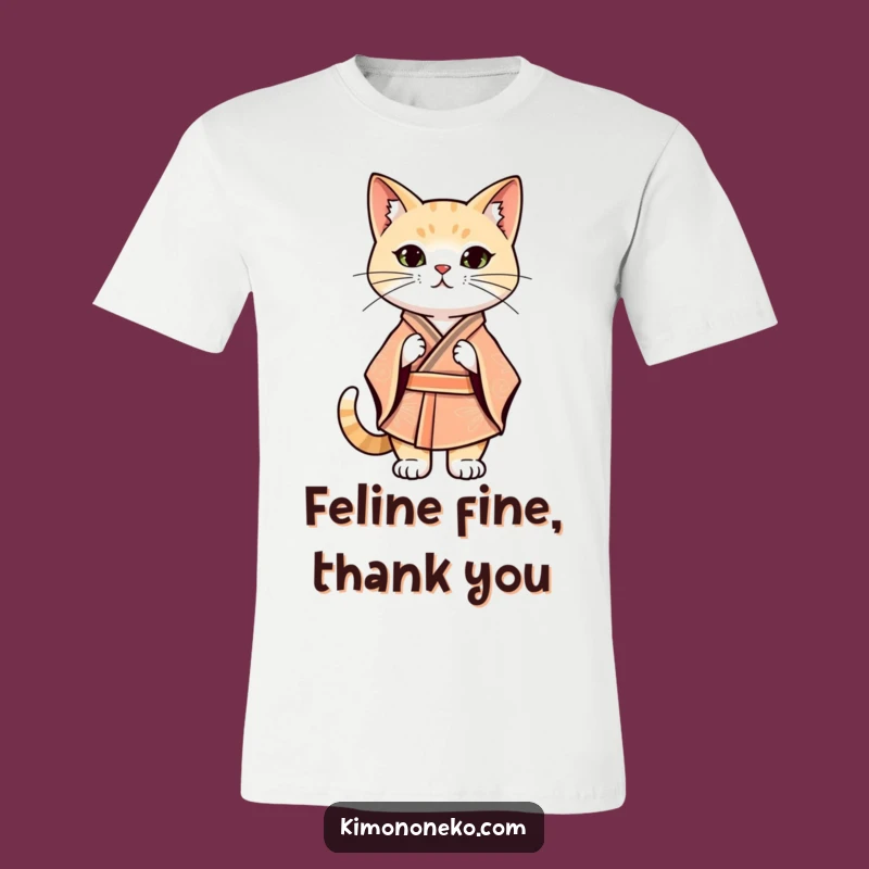 Funny Kawaii Cat Kimono T-Shirt: Confident Kitty Style, Bold Statement, Cool Gift