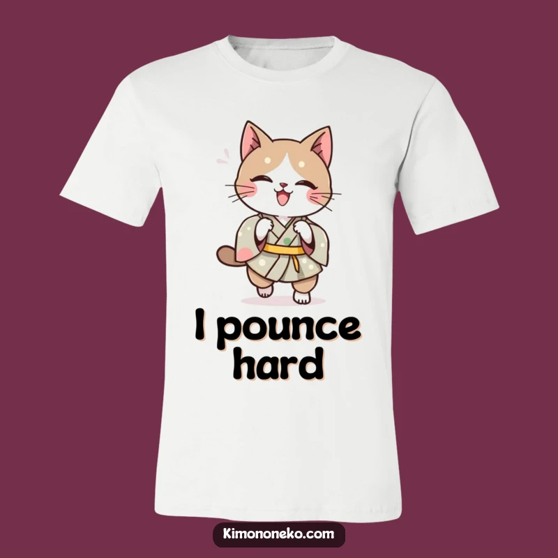 Funny Kawaii Cat Kimono Tee: Playful Pounce T-Shirt, Ideal Funny Gift