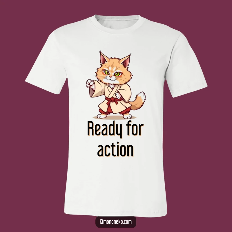 Funny Kawaii Maine Coon Martial Arts T-Shirt - Bold Anime Tee
