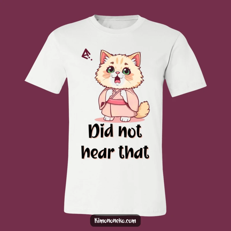 Funny Kawaii Persian Cat T-Shirt: Startled Kimono Kitty Surprise