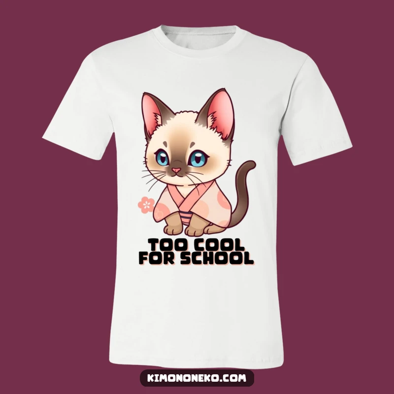 Funny Siamese Cat Kimono T-Shirt: Curious Cat Wearing Japanese Robe, Humorous Gift