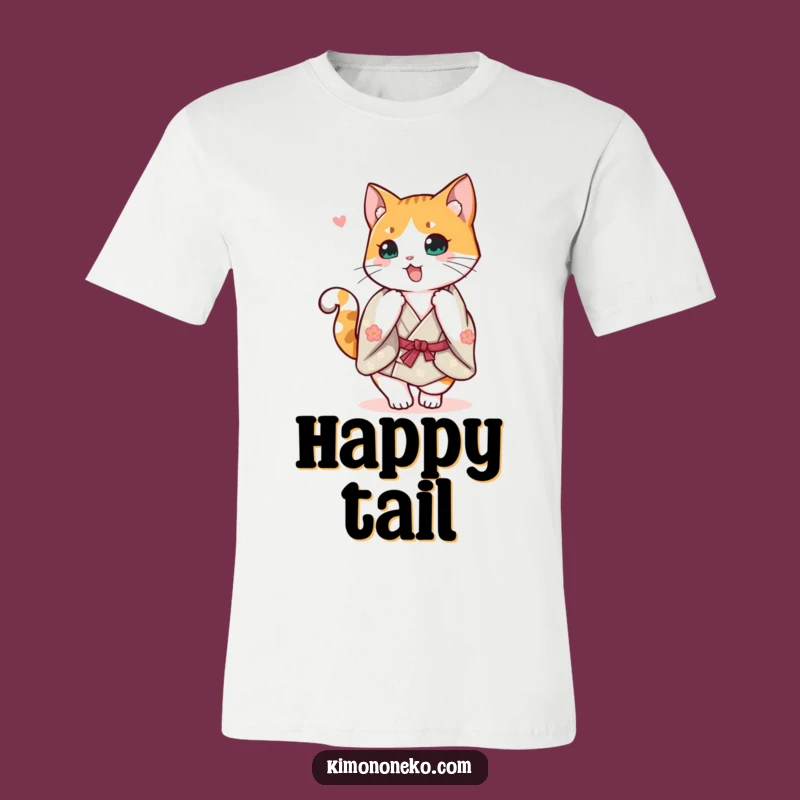 Funny Calico Kimono T-Shirt: Happy Cat Spin Tee