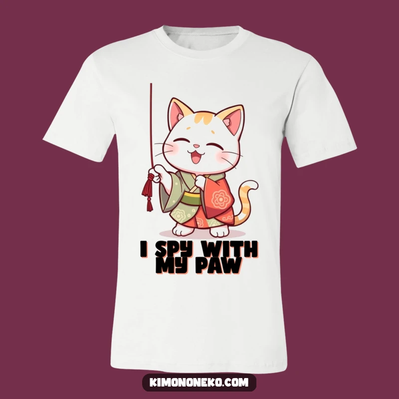 Funny Kawaii Cat Kimono T-Shirt: Playful Kitten Tee, Unique Cat Lover Gift