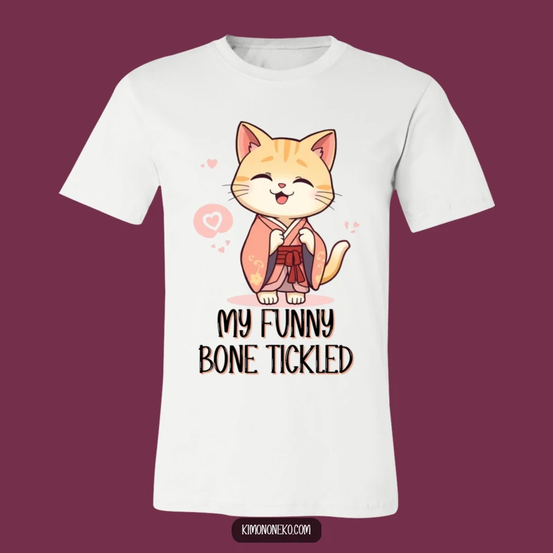 Funny Kawaii Cat Kimono T-Shirt: Secret Giggle Style, Elegant Fun, Cute Gift