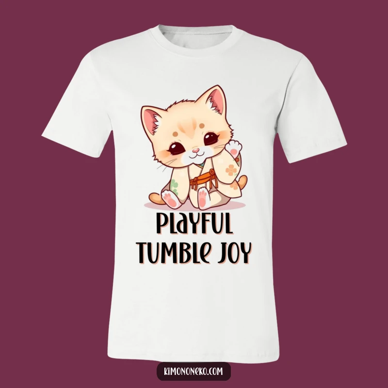 Funny Kitten Kimono T-Shirt: Playful Tumble, Cute Kitty Apparel, Hilarious Gift