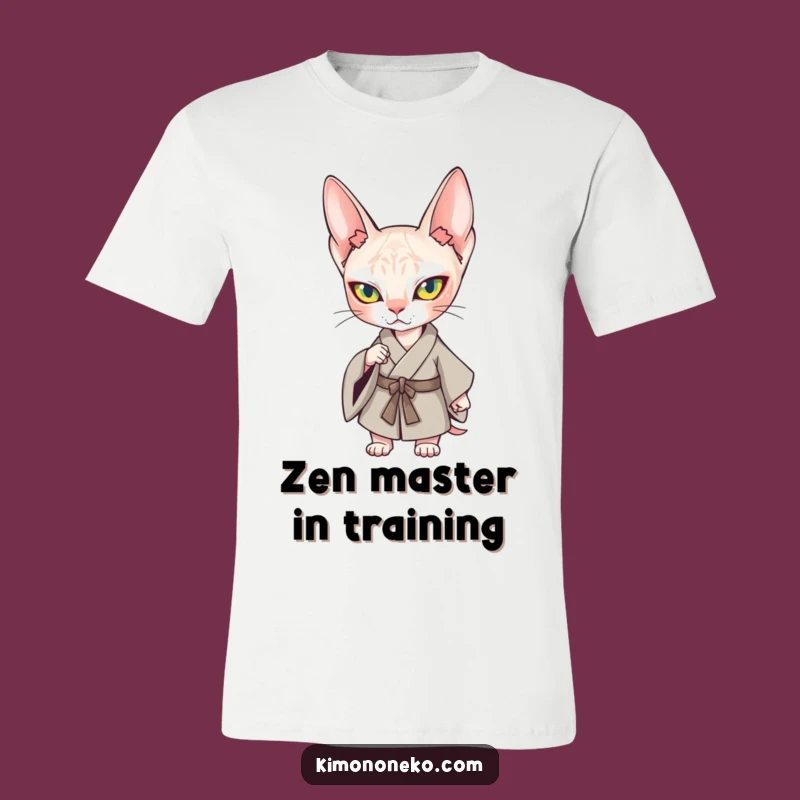 Funny Kawaii Sphynx Cat Kimono T-Shirt: Striking a Confident Pose for Style