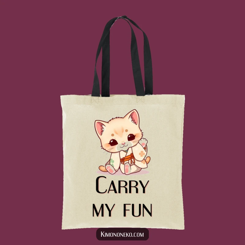 Funny Kitten Kimono Tote Bag: Playful Carry-All, Cute & Chic Gift