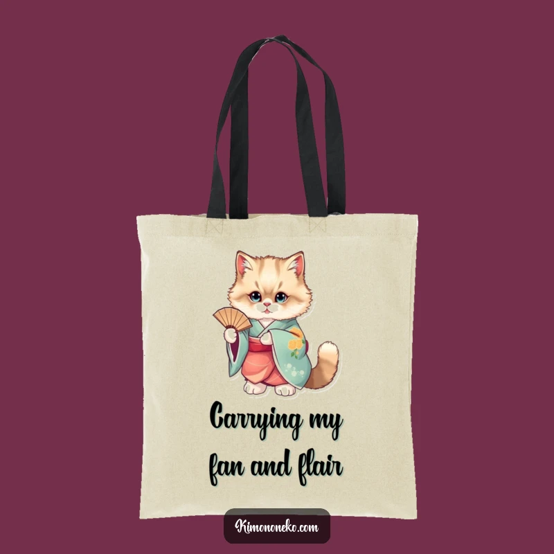 Funny Elegant Cat Kimono Tote Bag - Chic Accessory