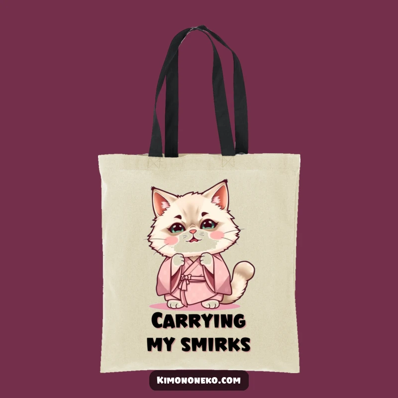 Funny Kawaii Ragdoll Cat Expression Tote Bag - Cute Anime Accessory