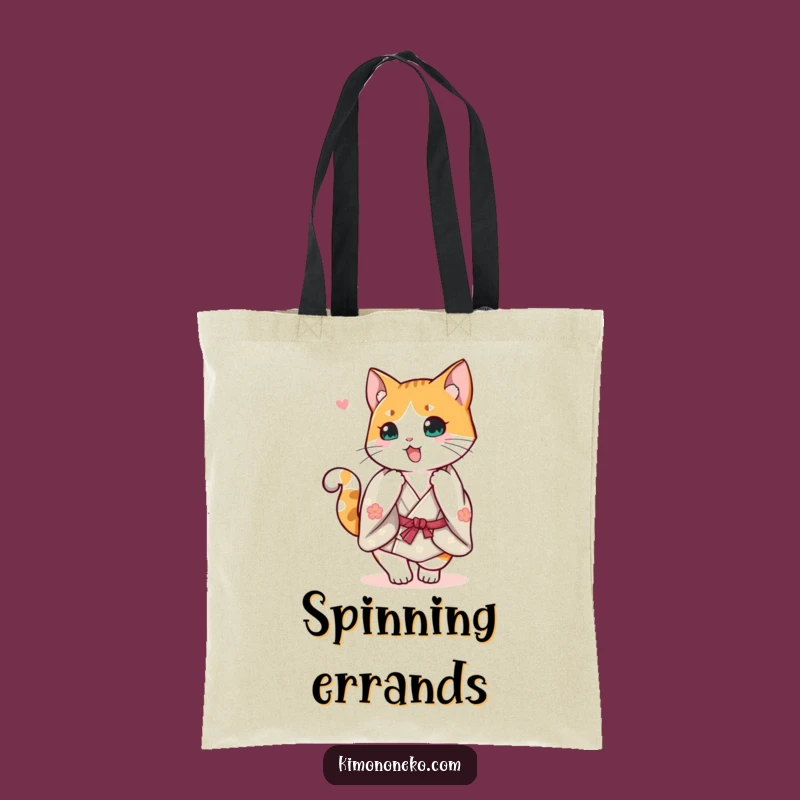 Funny Calico Kimono Tote Bag: Happy Cat Spin Accessory