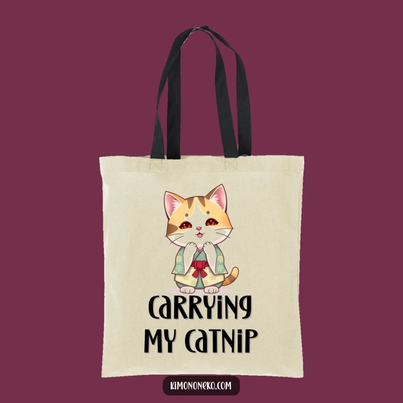 Funny Kawaii Calico Cat Kimono Tote Bag: Polite Anime Accessory Gift