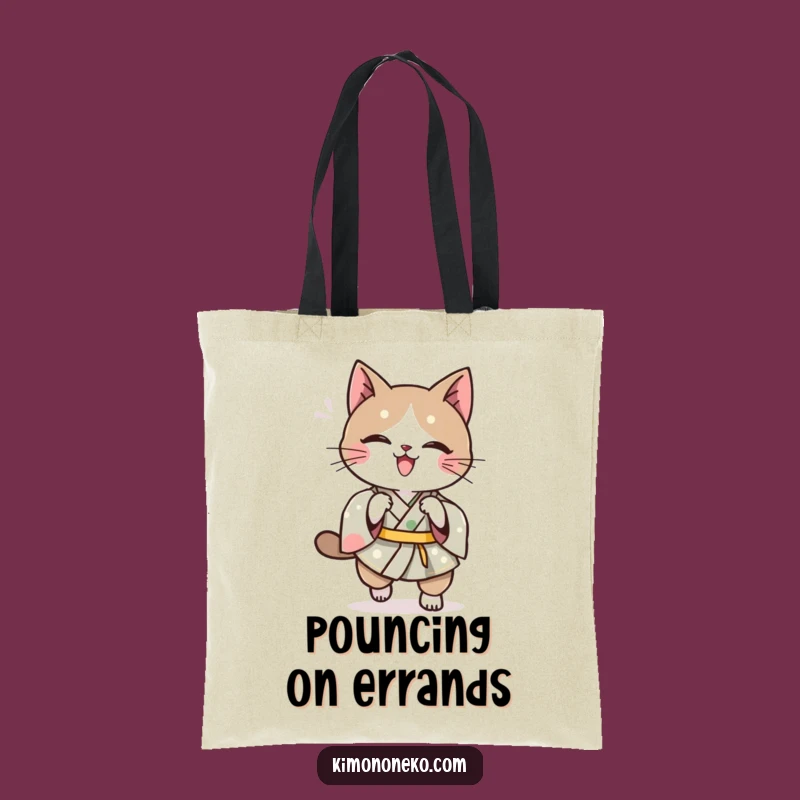 Funny Kawaii Cat Kimono Tote Bag: Playful Pounce Carryall, Great Funny Gift