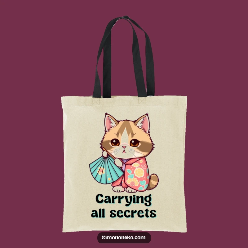 Funny Kawaii Scottish Fold Cat Tote Bag - Cute Anime Fan Bag