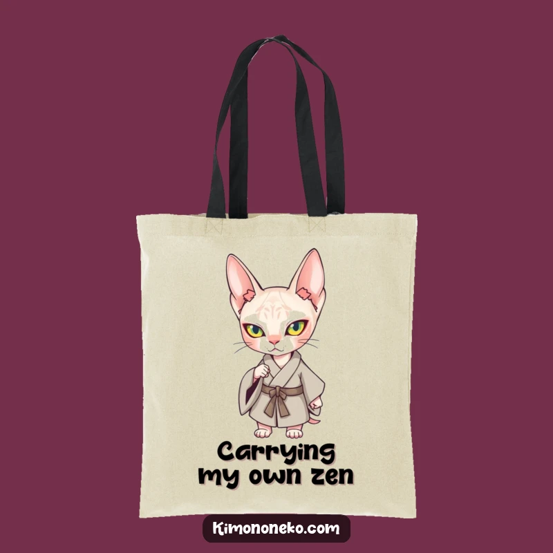 Funny Kawaii Sphynx Cat Kimono Tote Bag: Carry Your Confidence with Style