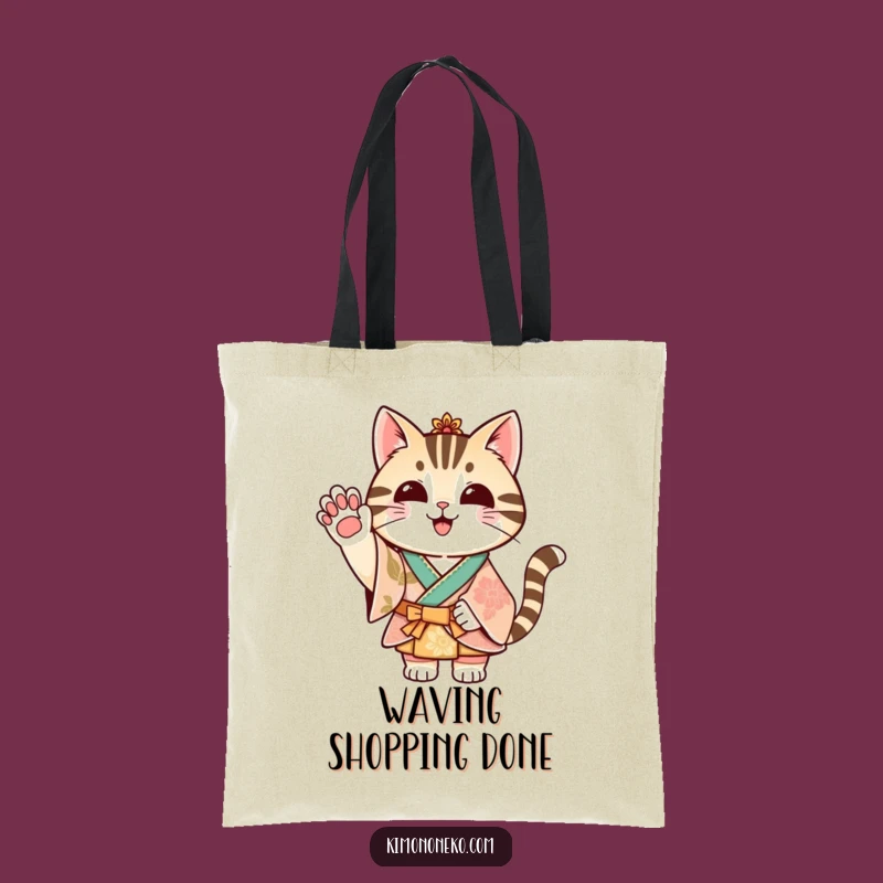 Funny Striped Cat Kimono Tote Bag - Carry Festivity with Every Wave!